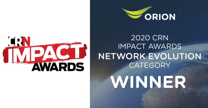 Orion Won the Network Evolution Category at the 2020 CRN Impact Award